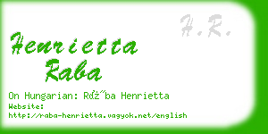 henrietta raba business card